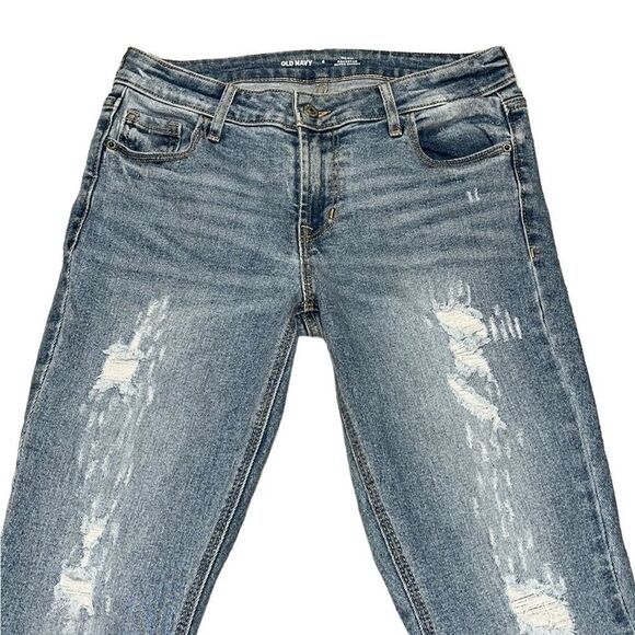 Old Navy Mid-Rise Destructed Super Skinny Jeans - Picture 5 of 15